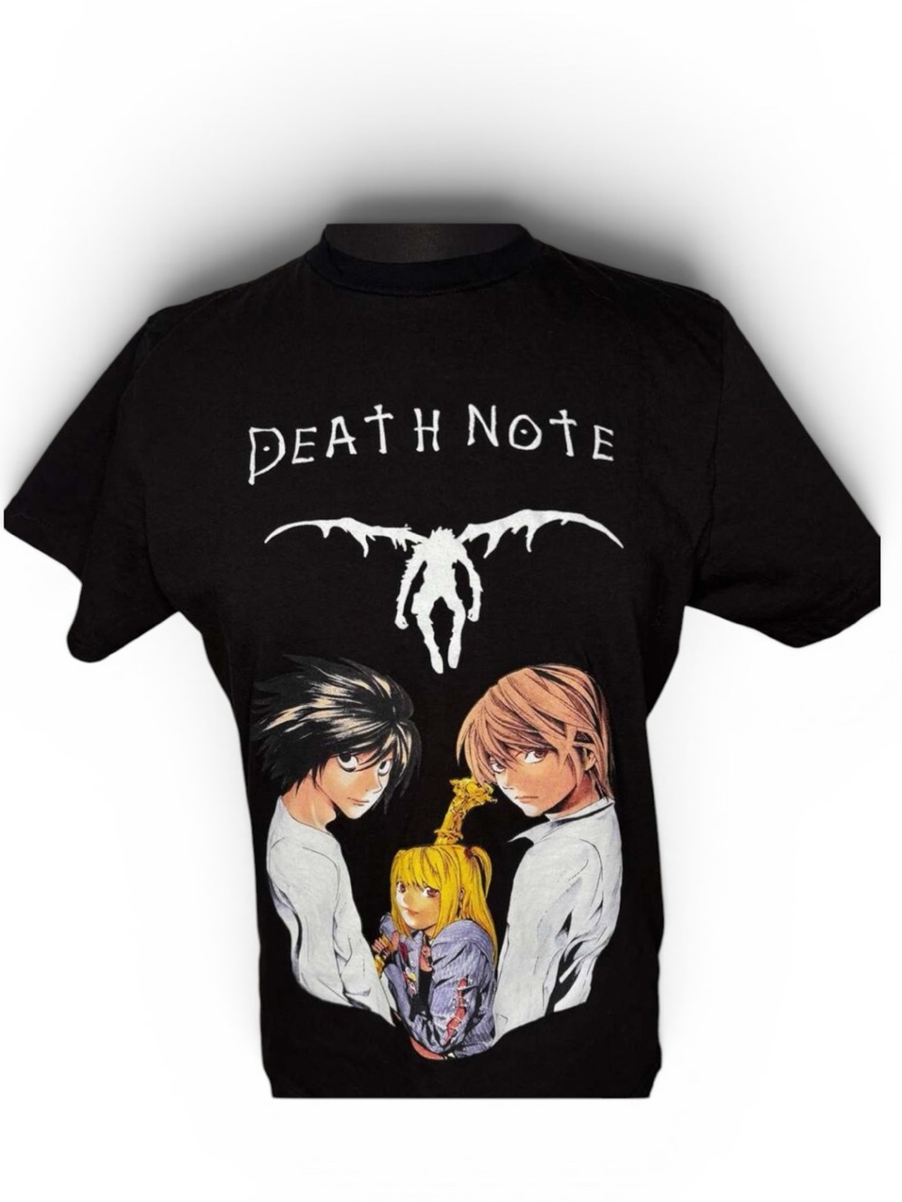 Death Note Anime T-Shirt Dark End Black Sz L Light L Misa Graphic Tee